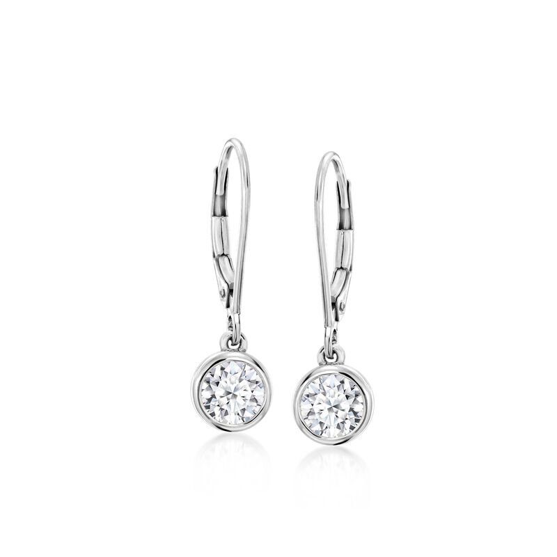 1.00 ct. t.w. Bezel-Set Lab-Grown Diamond Drop Earrings in Sterling Silver  image number 0