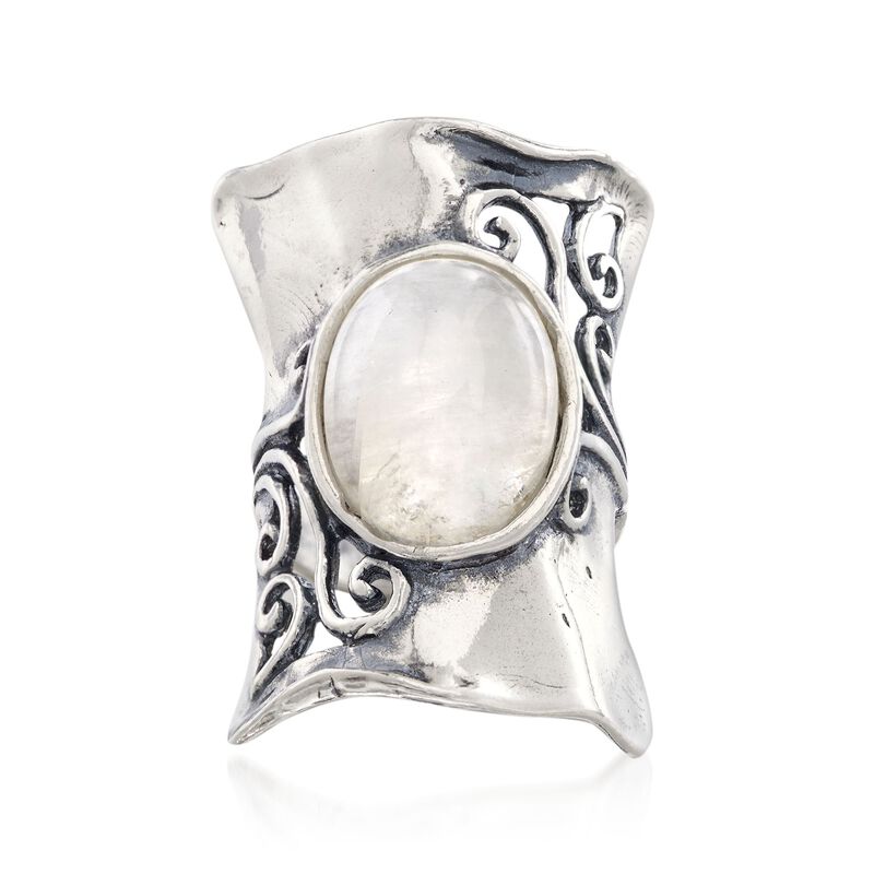 Moonstone Swirl Ring in Sterling Silver image number 0