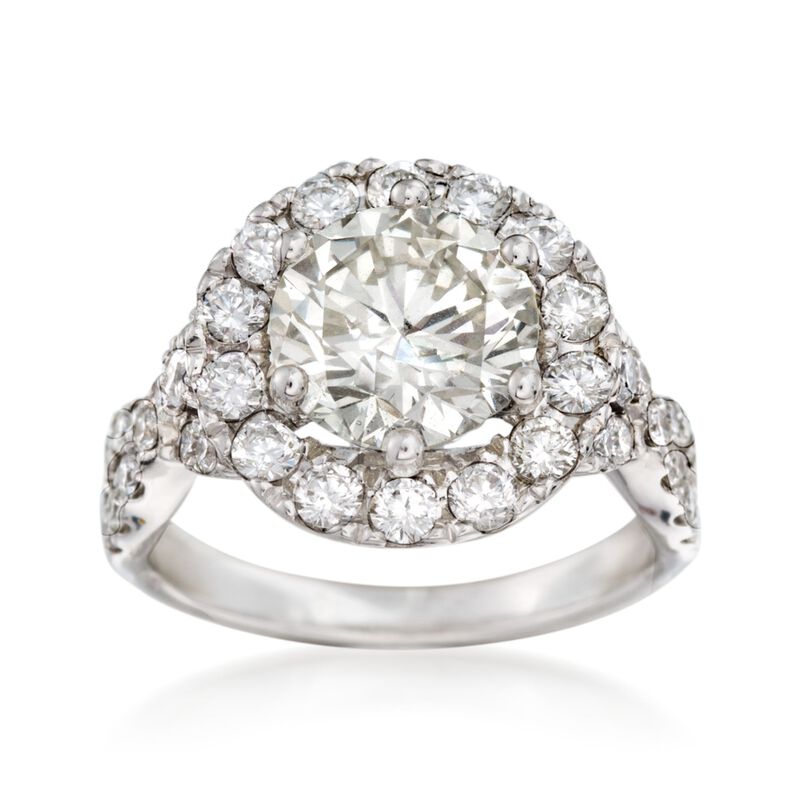 Majestic Collection 4.04 ct. t.w. Diamond Halo Ring in 14kt White Gold image number 0