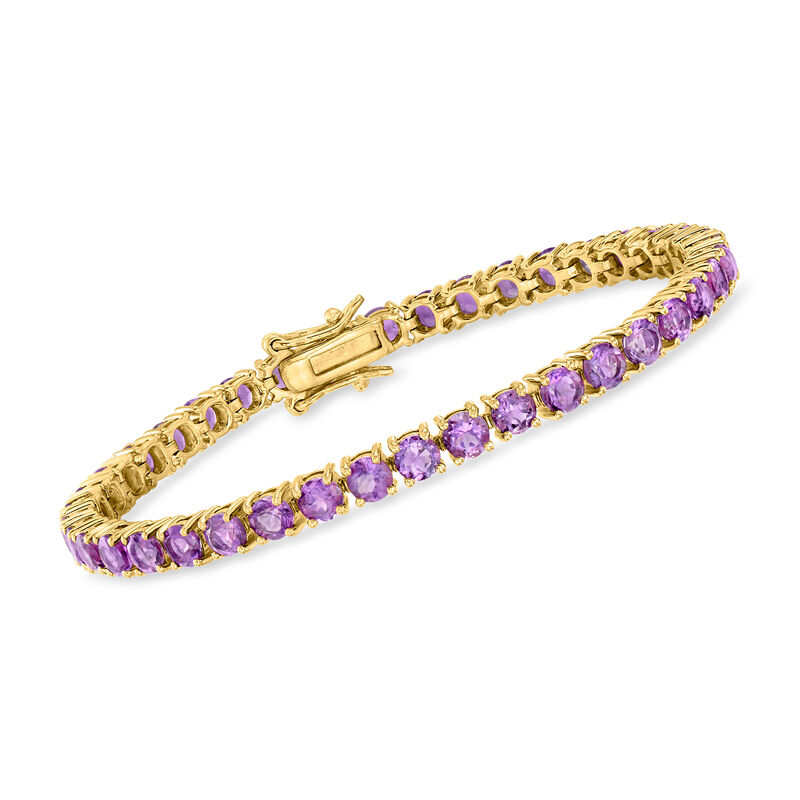 10.00 ct. t.w. Amethyst Tennis Bracelet in 18kt Gold Over Sterling image number 0