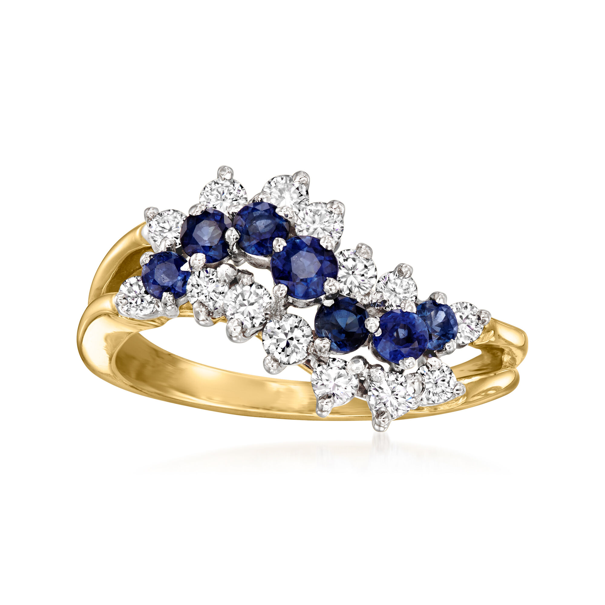 C. 1986 Vintage .75 ct. t.w. Sapphire and .60 ct. t.w. Diamond