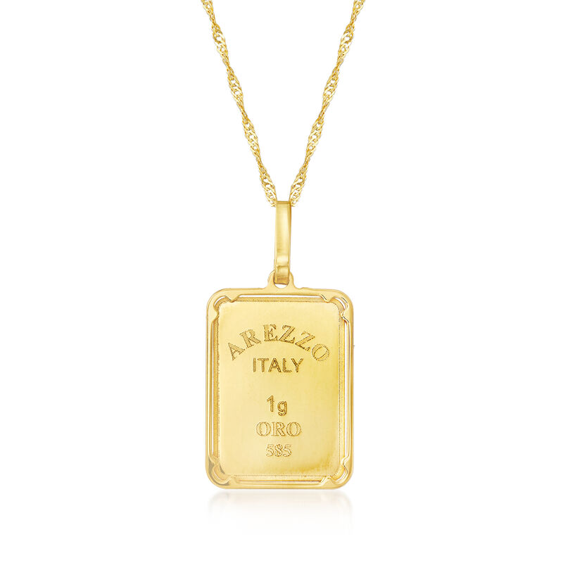 Italian 14kt Yellow Gold 1 Gram Bar Pendant Necklace image number 0