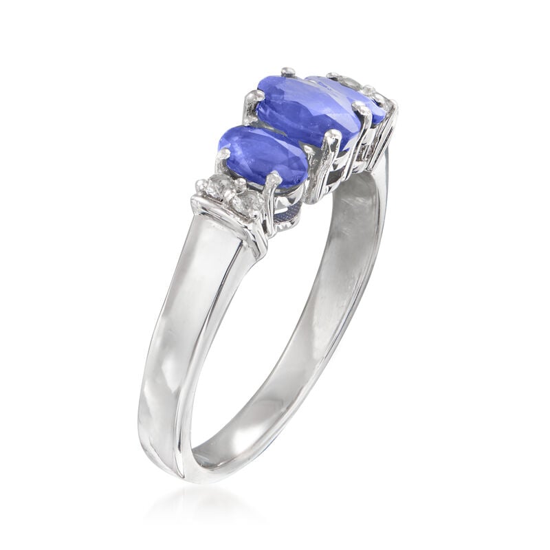 .90 ct. t.w. Tanzanite Ring with White Topaz Accents in Sterling Silver image number 2