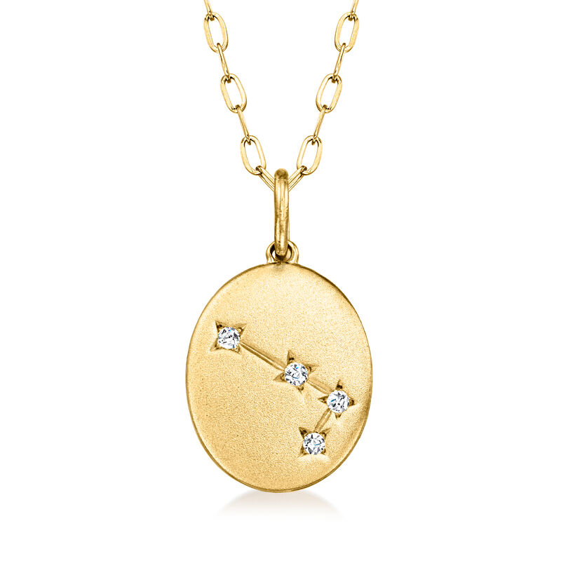 Aries - Diamond Zodiac Constellation Pendant Necklace in 18kt Gold Over Sterling. 18"  image number 0