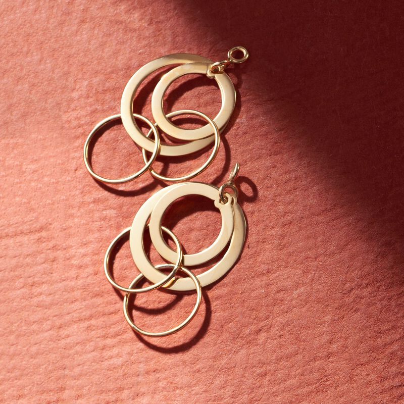 14kt Yellow Gold Multi-Circle Dangle Earring Jackets  image number 3