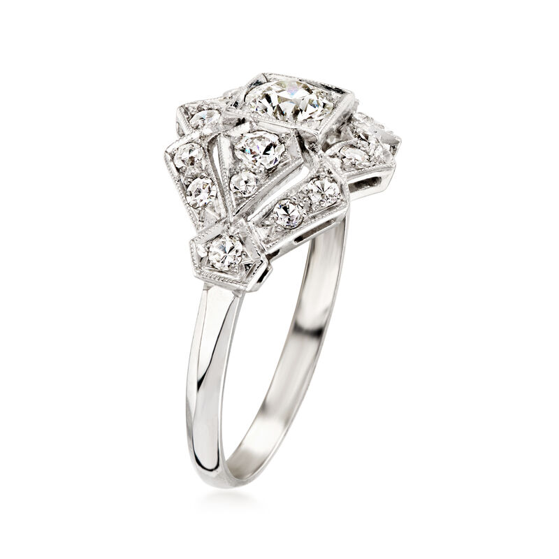 C. 1960 Vintage .85 ct. t.w. Diamond Ring in Platinum. Size 7 image number 2
