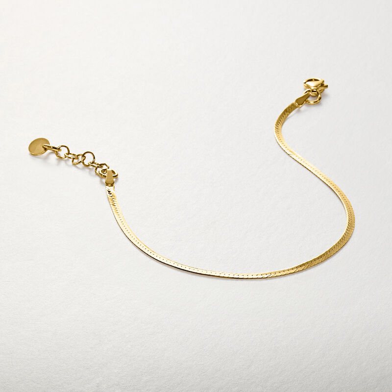 Italian 1.6mm 18kt Gold Over Sterling Herringbone Bracelet image number 3