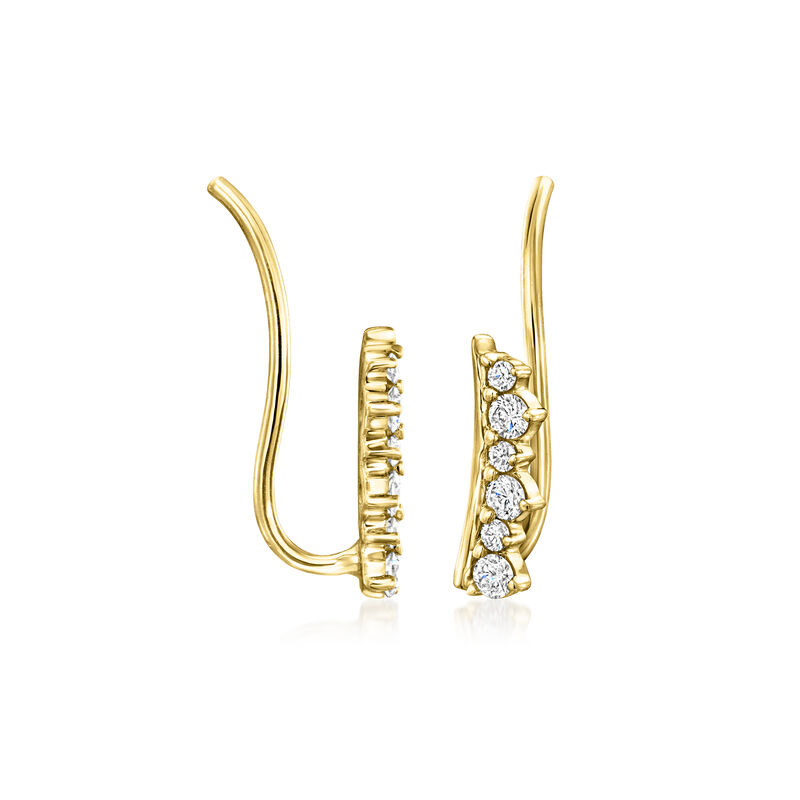 .20 ct. t.w. Lab-Grown Diamond Ear Climbers in 18kt Gold Vermeil  image number 2