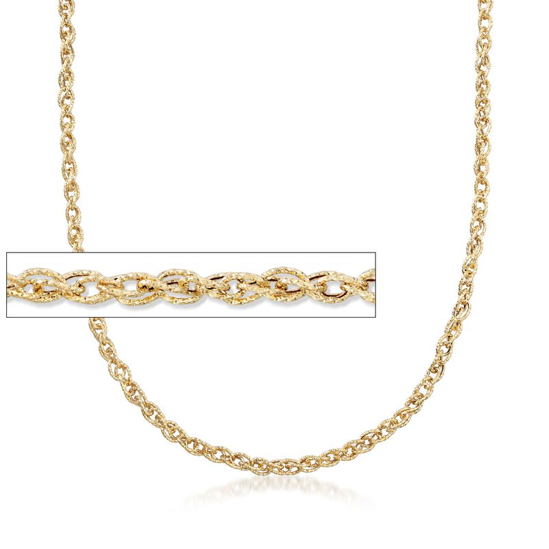 18kt Yellow Gold Textured Rope-Link Necklace image number 0