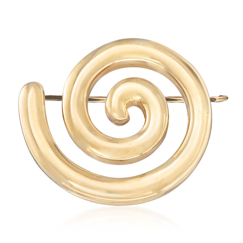 Italian 18kt Yellow Gold Spiral Pin image number 0