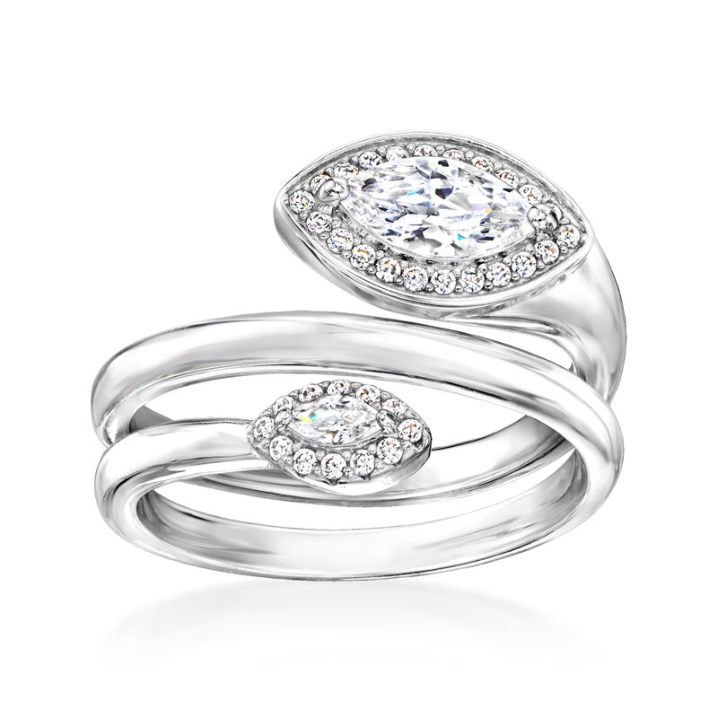 .70 ct. t.w. CZ Wrap Ring in Sterling Silver image number 0