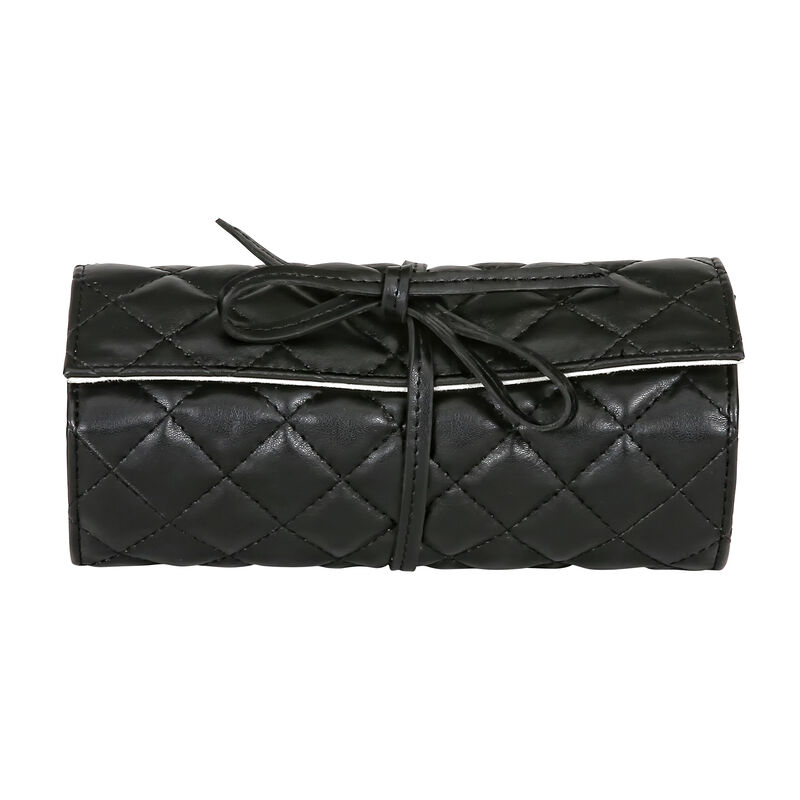 Mele & Co. "Whitley" Black Faux Leather Travel Jewelry Roll image number 4