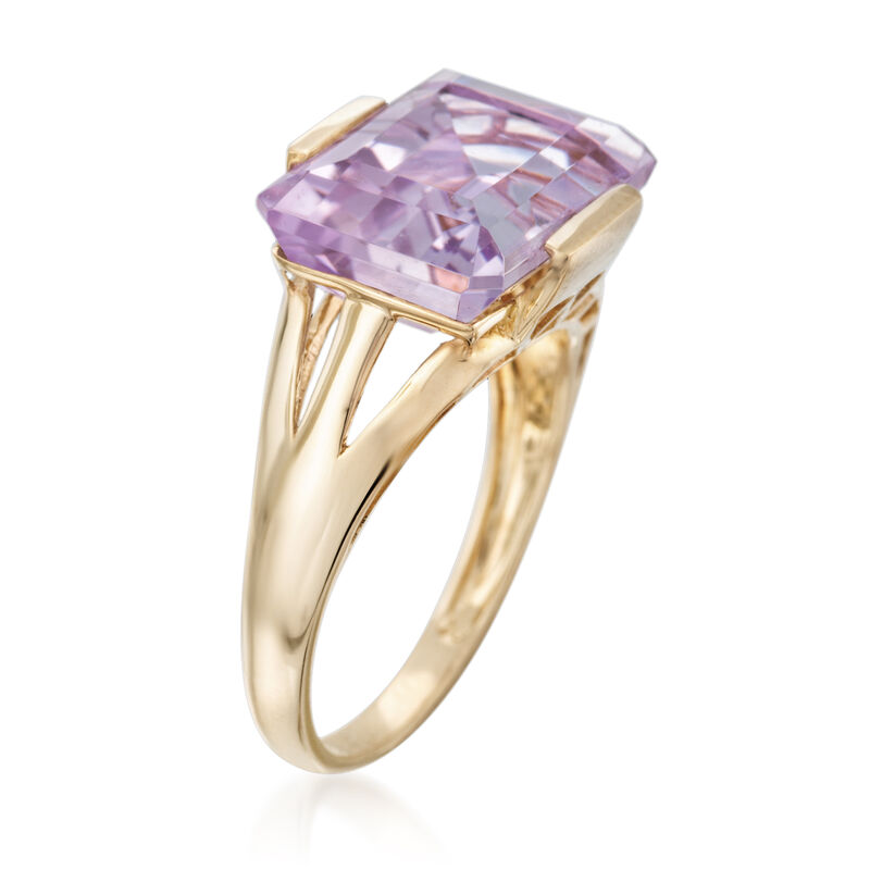7.25 Carat Amethyst Ring in 14kt Yellow Gold image number 2