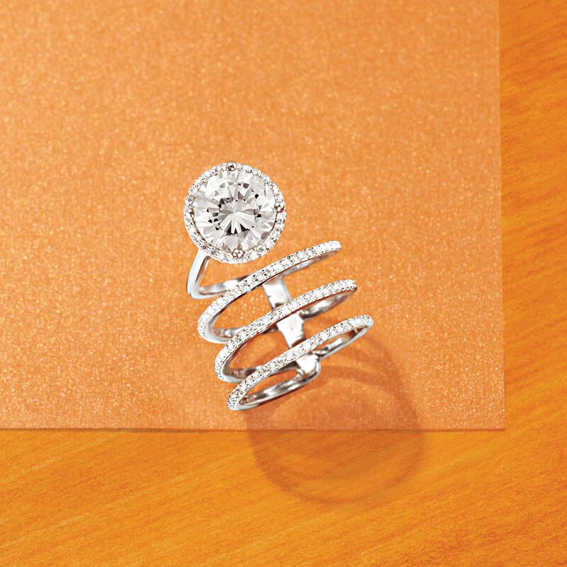 4.00 ct. t.w. CZ Coil Ring in Sterling Silver image number 3