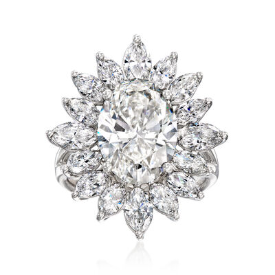 8.00 ct. t.w. Lab-Grown Diamond Floral Ring in 14kt White Gold