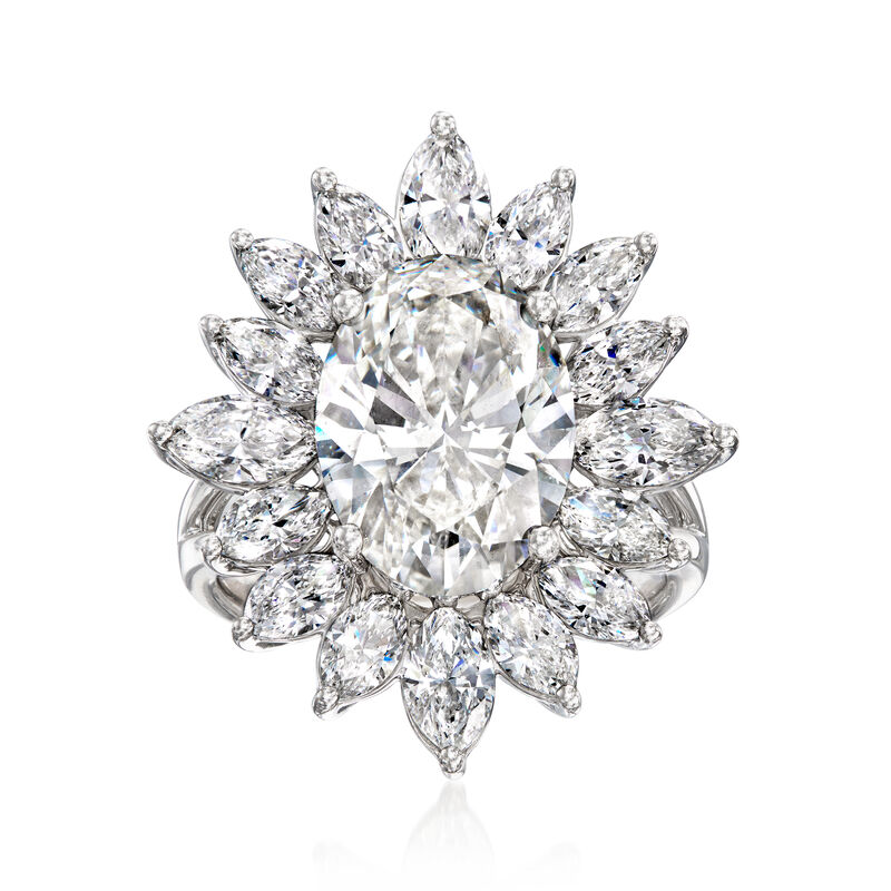 8.00 ct. t.w. Lab-Grown Diamond Floral Ring in 14kt White Gold image number 0