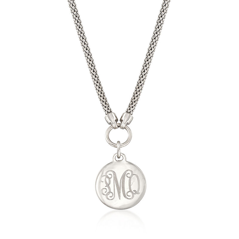 Sterling Silver Personalized Disc Necklace image number 0