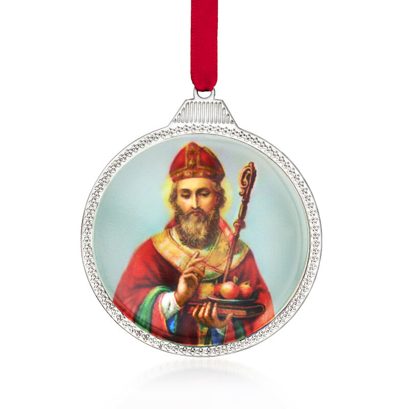 Saint Nicholas Silver Plate Ornament image number 0