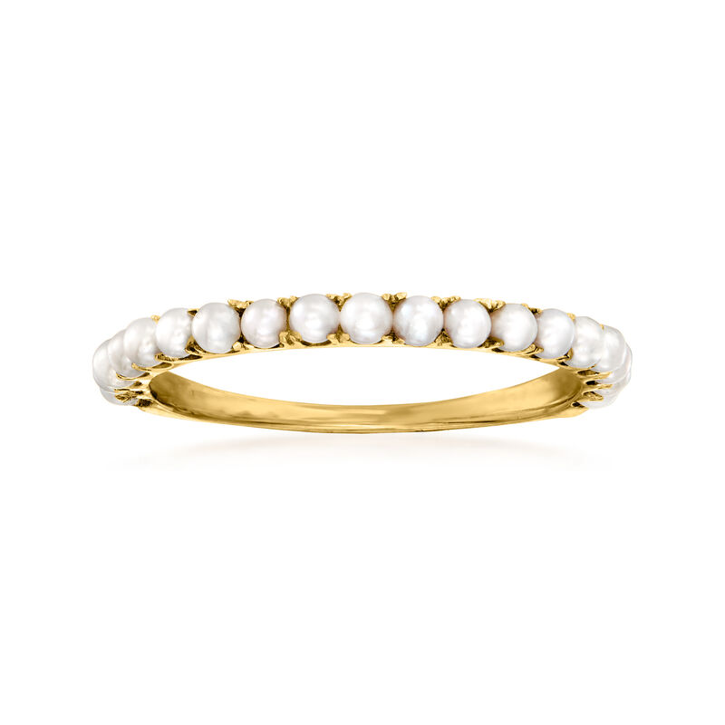 1.5-2mm Cultured Pearl Ring in 14kt Yellow Gold. Size 6 image number 0