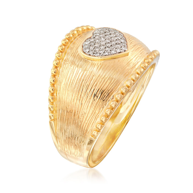 .10 ct. t.w. Diamond Heart Ring in 18kt Gold Over Sterling image number 2