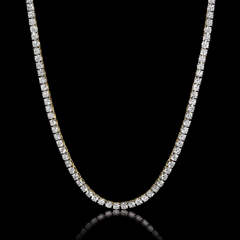 10.00 ct. t.w. Lab-Grown Diamond Tennis Necklace in 14kt Yellow Gold image number 2