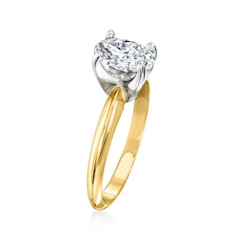 1.00 Carat Certified Diamond Solitaire Ring in 14kt Yellow Gold image number 2