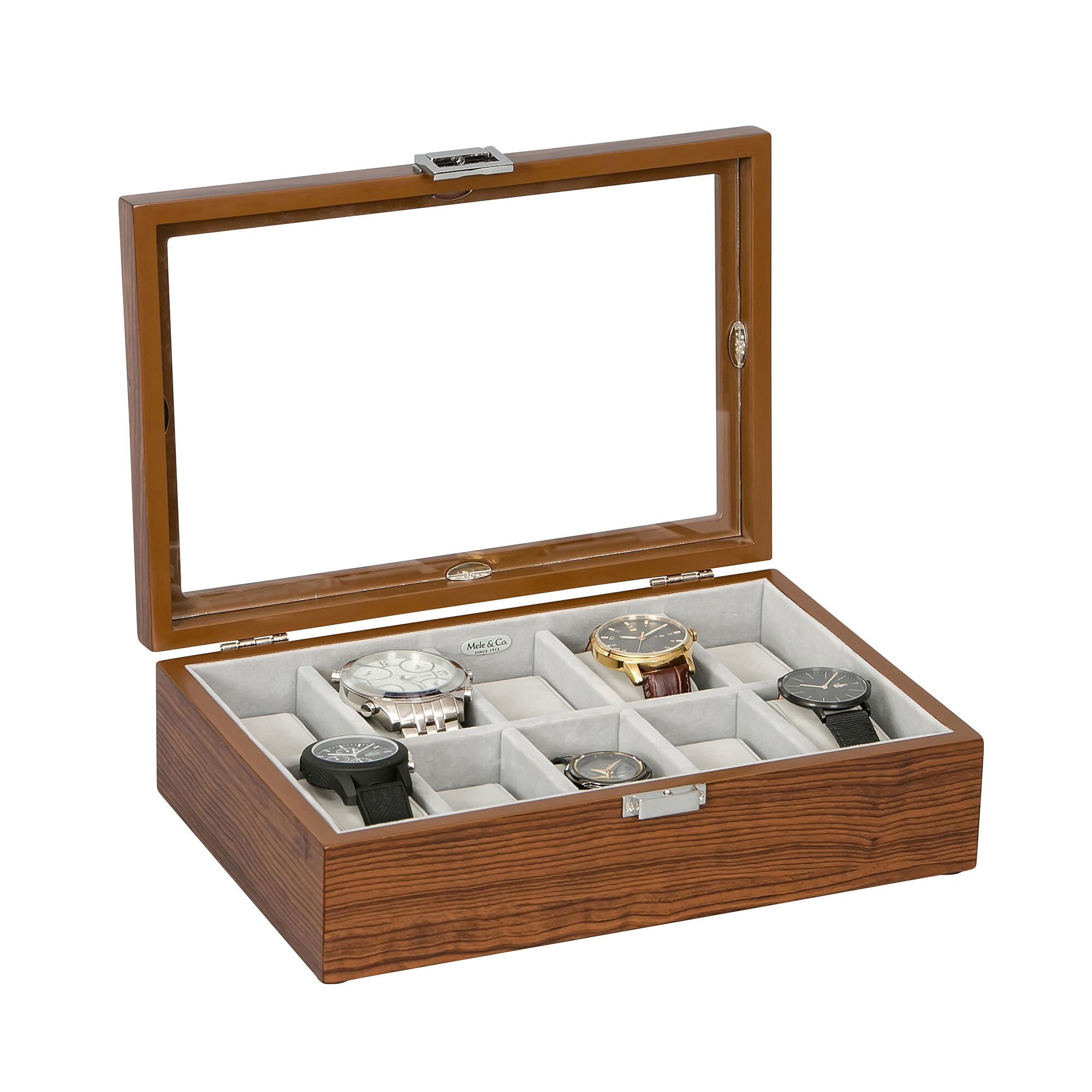 Mele Co. Jayson Men s Mahogany Finish Wooden Watch Box