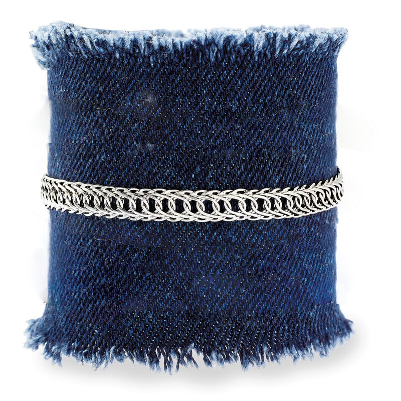 14kt White Gold Double-Oval Link Bracelet image number 2