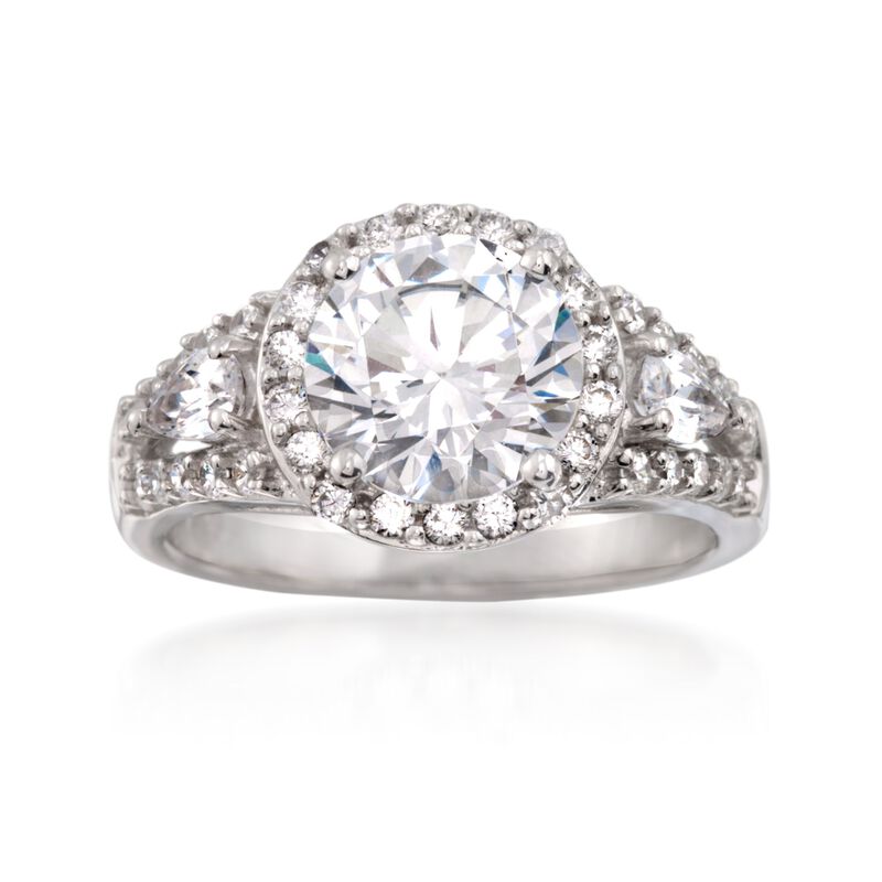 3.70 ct. t.w. CZ Ring in Sterling Silver image number 0