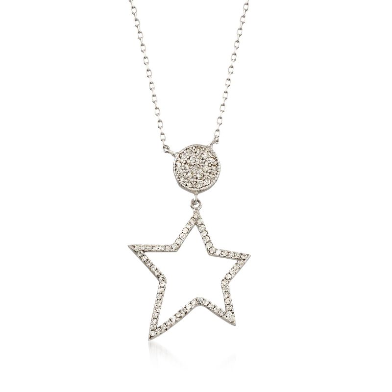 .42 ct. t.w. CZ Star Pendant Necklace in Sterling Silver image number 0