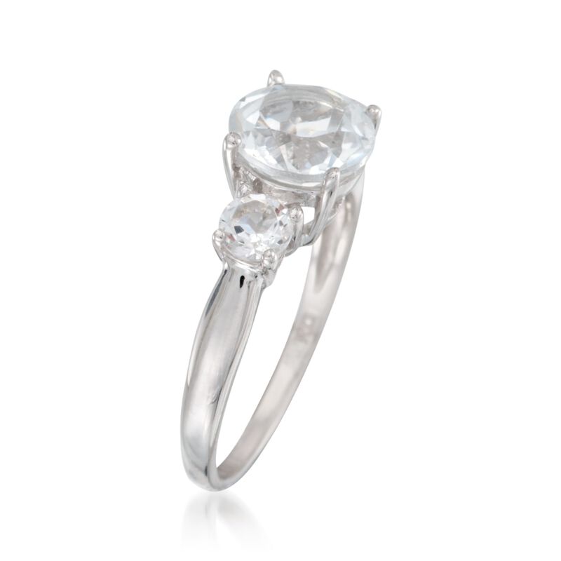 3.10 ct. t.w. White Topaz Three-Stone Ring in Sterling Silver image number 2