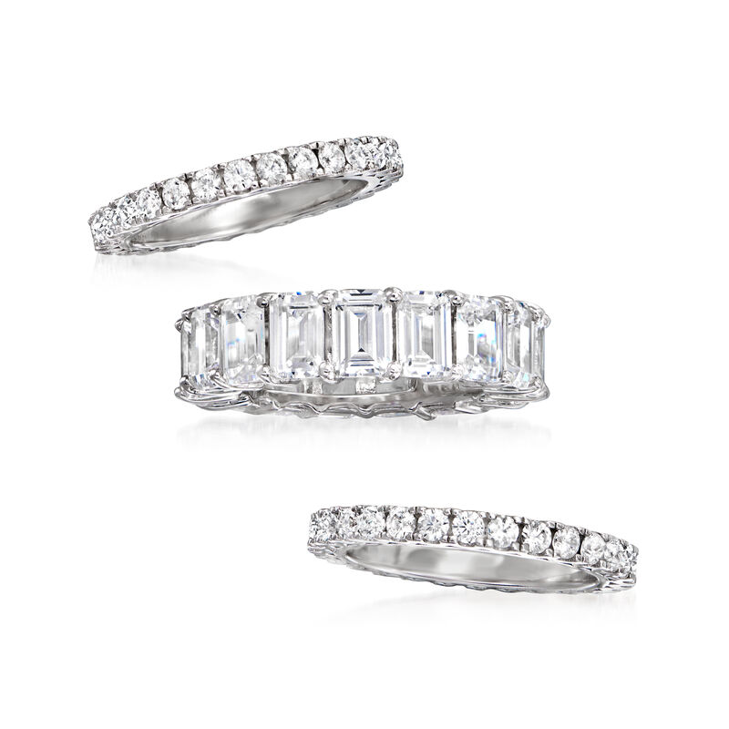 11.65 ct. t.w. CZ Jewelry Set: Three Eternity Bands in Sterling Silver image number 3