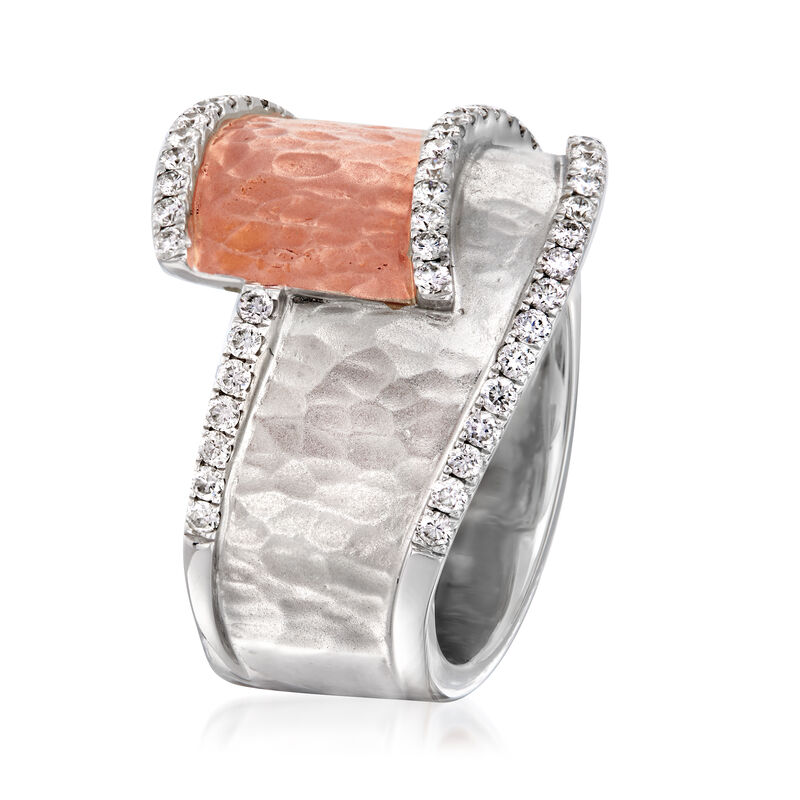 C. 2000 Vintage .75 ct. t.w. Diamond Bypass Ring in 18kt Two-Tone Gold image number 2