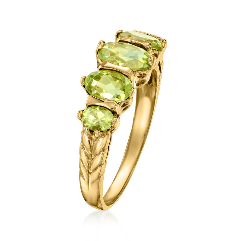 C. 1980 Vintage 2.30 ct. t.w. Peridot Five-Stone Ring in 10kt Yellow Gold. Size 7.5 image number 2