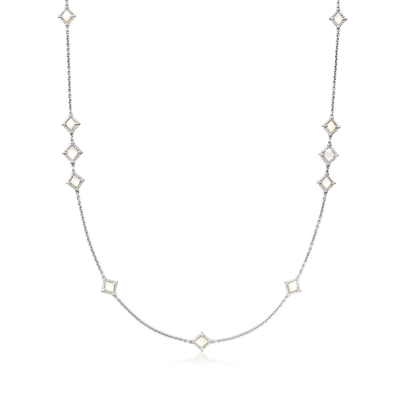 Judith Ripka "Isola" Mother-of-Pearl Station Necklace in Sterling Silver image number 0