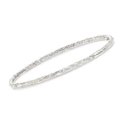 Italian Sterling Silver Hammered Bangle Bracelet