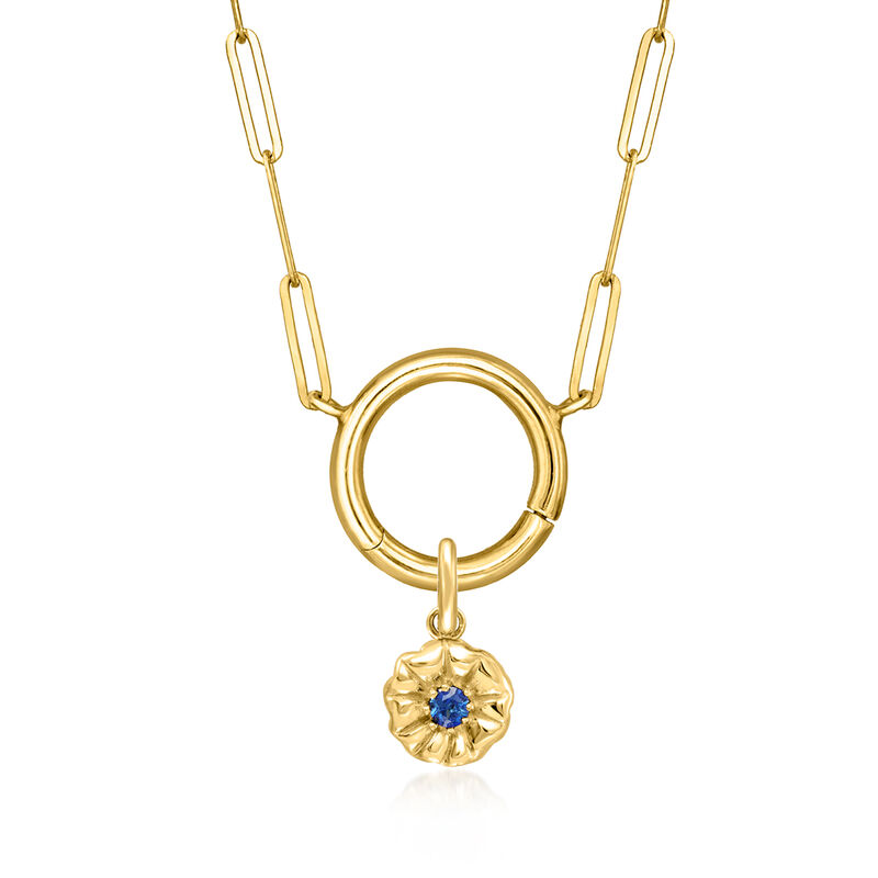 Birthstone Flower Charm in 14kt Yellow Gold image number 2