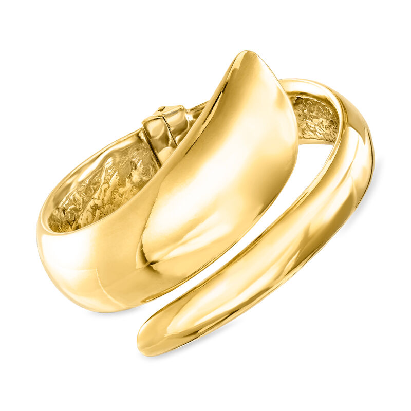Italian 18kt Gold Over Sterling Tapered Bypass Cuff Bracelet image number 0