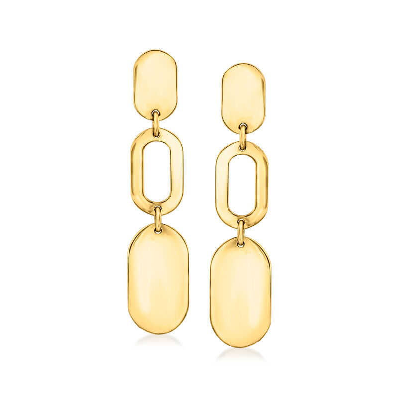 18kt Yellow Gold Geometric Drop Earrings  image number 0