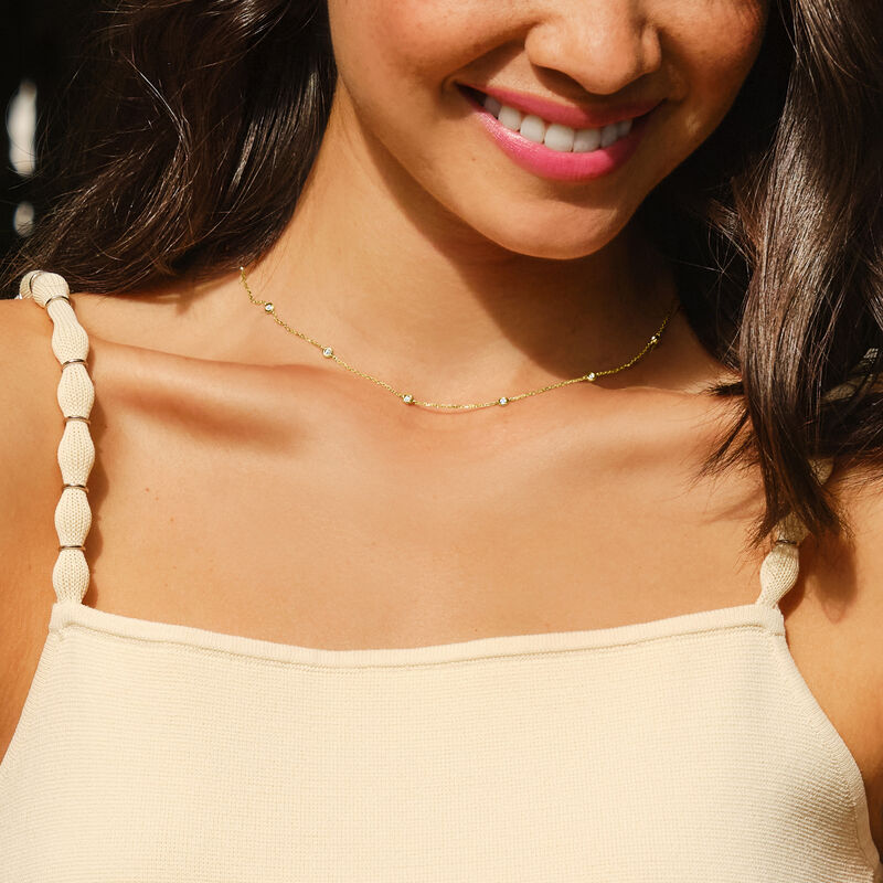 .20 ct. t.w. Diamond Station Necklace in 14kt Yellow Gold. 18&quot; image number 6