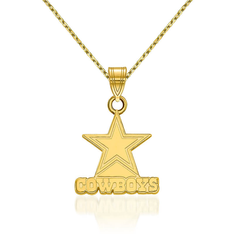 14kt Yellow Gold Small NFL Dallas Cowboys Pendant Necklace. 18&quot; image number 0