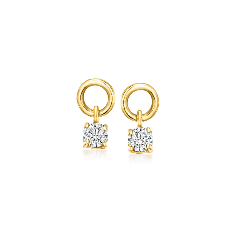 Diamond Circle Hoop Charms in 14kt Yellow Gold image number 2