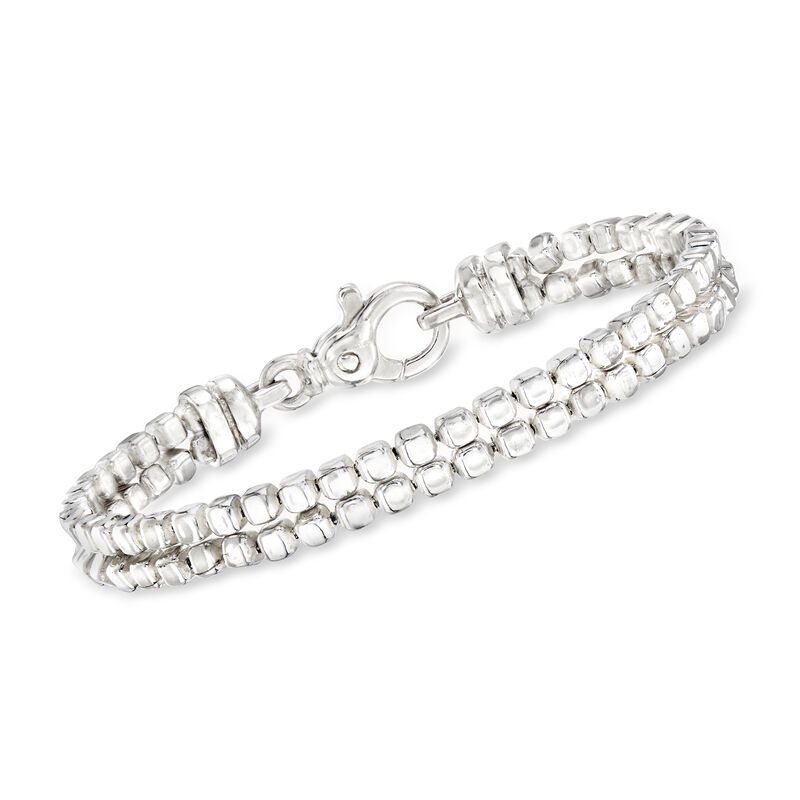 Zina Sterling Silver &quot;Ice Cube&quot; Double-Chain Bracelet image number 0