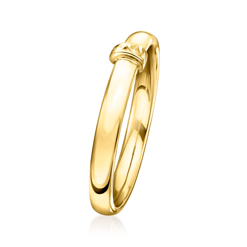 Italian 10kt Yellow Gold Diamond-Cut Station Ring image number 2