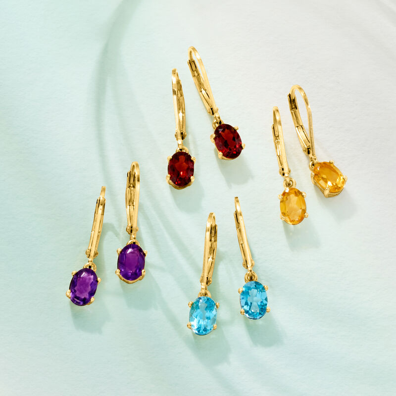 5.00 ct. t.w. Multi-Gemstone Jewelry Set: Four Pairs of Drop Earrings in 18kt Gold Over Sterling  image number 6