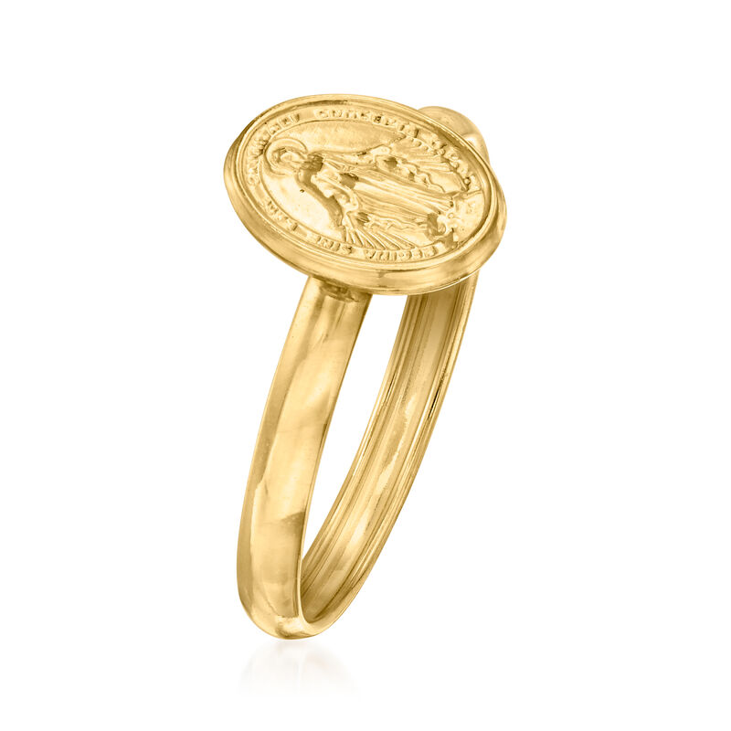 Italian 18kt Yellow Gold Virgin Mary Ring image number 1