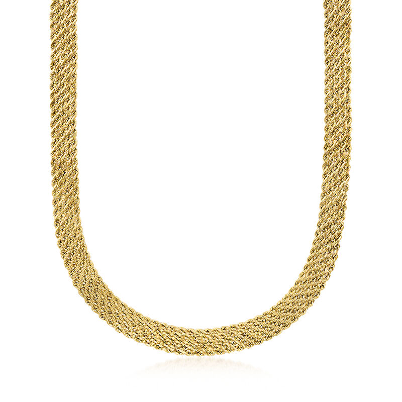 Italian 14kt Yellow Gold Multi-Row Rope-Chain Necklace image number 4