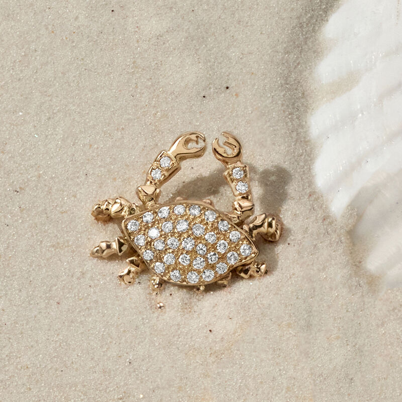 C. 1980 Vintage 1.25 ct. t.w. Diamond Crab Pin in 14kt Yellow Gold image number 2