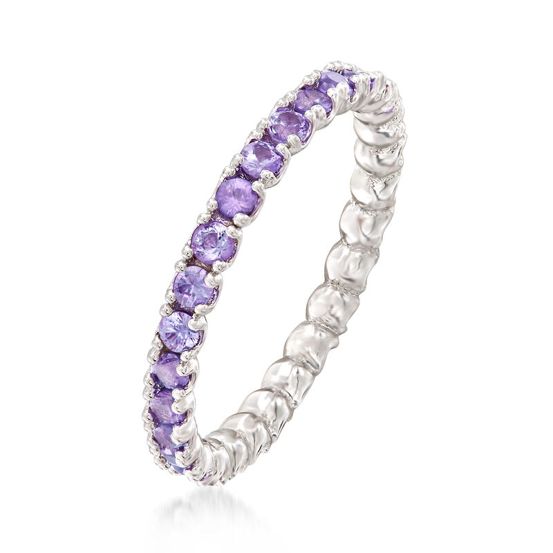 .89 ct. t.w. Tanzanite Stackable Eternity Band in Sterling Silver image number 2