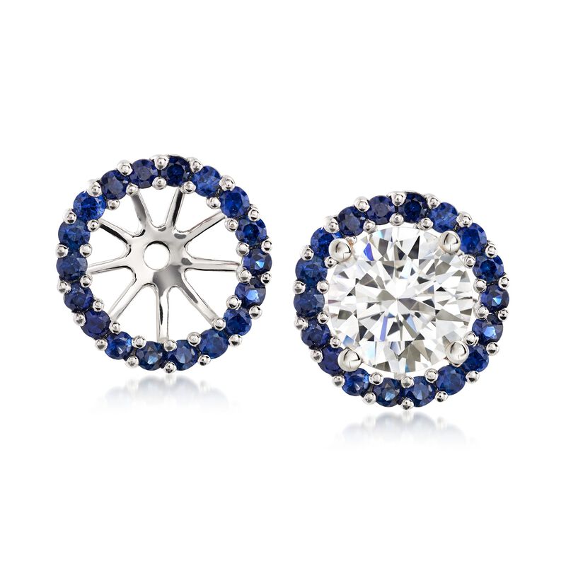 .50 ct. t.w. Sapphire Earring Jackets in 14kt White Gold image number 0
